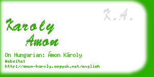 karoly amon business card