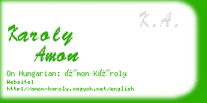 karoly amon business card